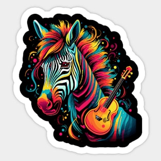 Zebra Playing Violin Sticker